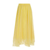 Yellow Floral-print V-neck Slip Dress With High Waist And Mesh Paneling