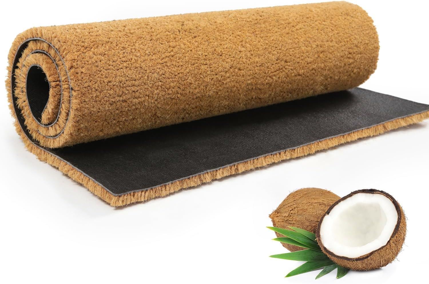 Plain Coir 100cm x 125cm - Brown Home Entrance Door Mat