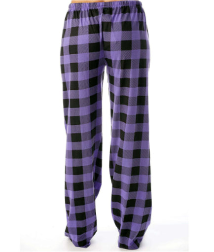 Women's Stretch Plaid Casual Pants With Pockets