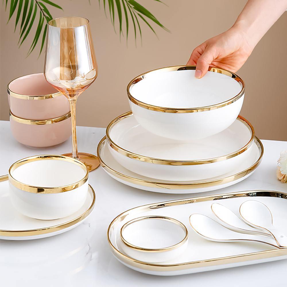 8 Pieces Dinner Set, Pink Or White