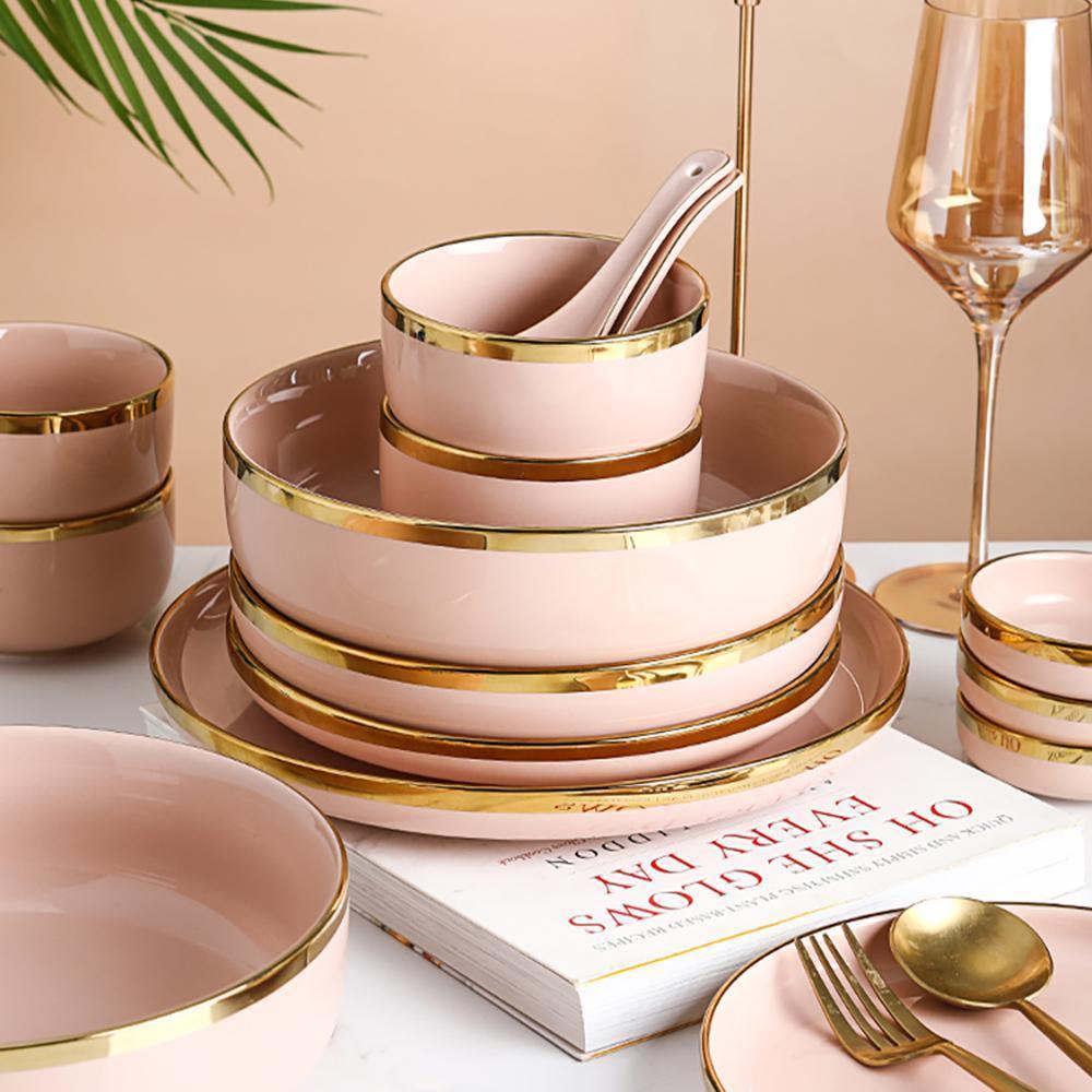 8 Pieces Dinner Set, Pink Or White