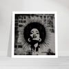 Afro Woman Silhouette Art Print – Grayscale Modern Wall Poster | Bold Feminine Decor