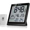 Bresser TemeoTrend JC wireless weather station wall clock with DCF radio clock with large display for temperature and humidity for table or wall