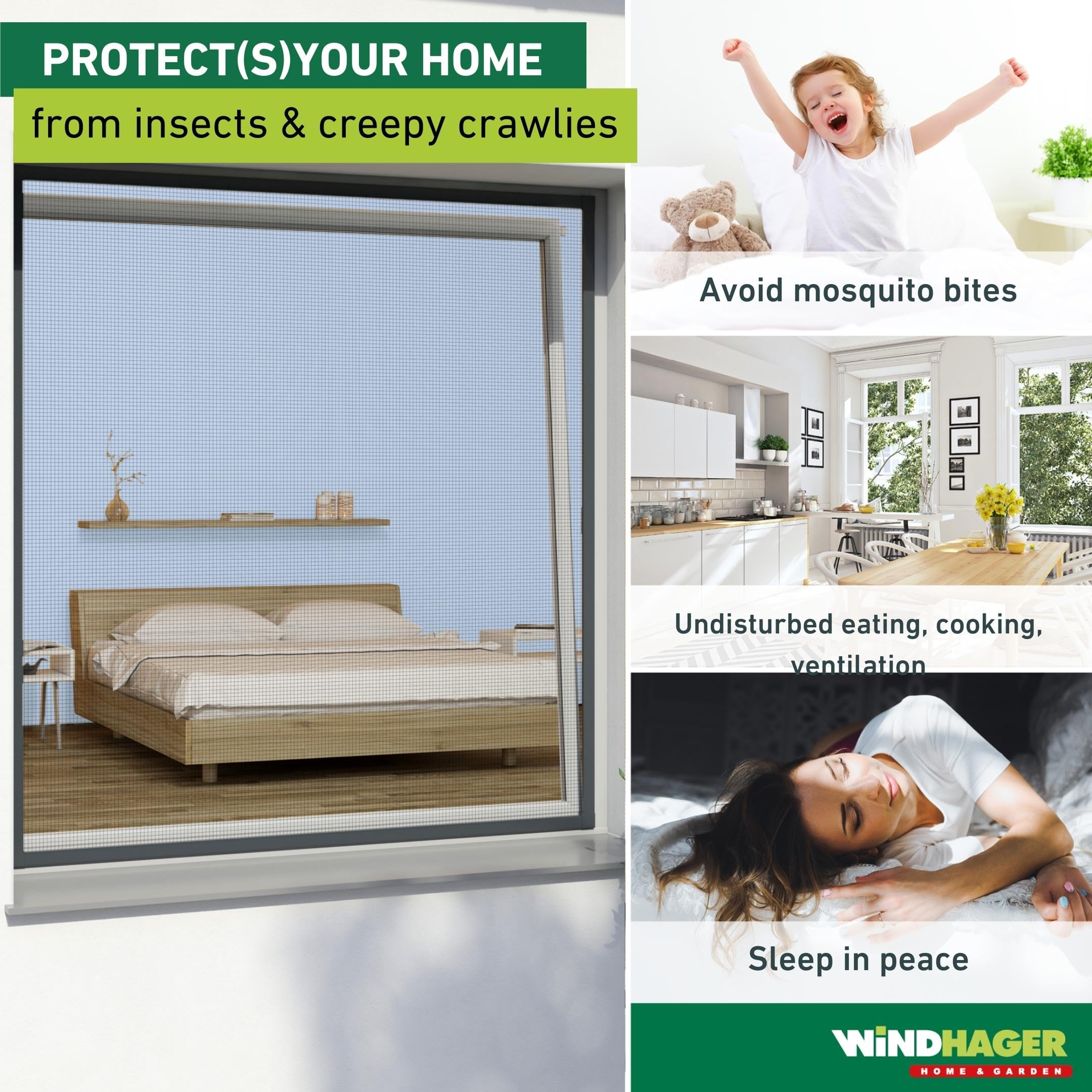 Windhager Insect Screen Tension Frame Window Plus, Fly Screen, Aluminium Frame for Windows, Can Be Shortened, 100 x 120 cm, Anthracite, 04327