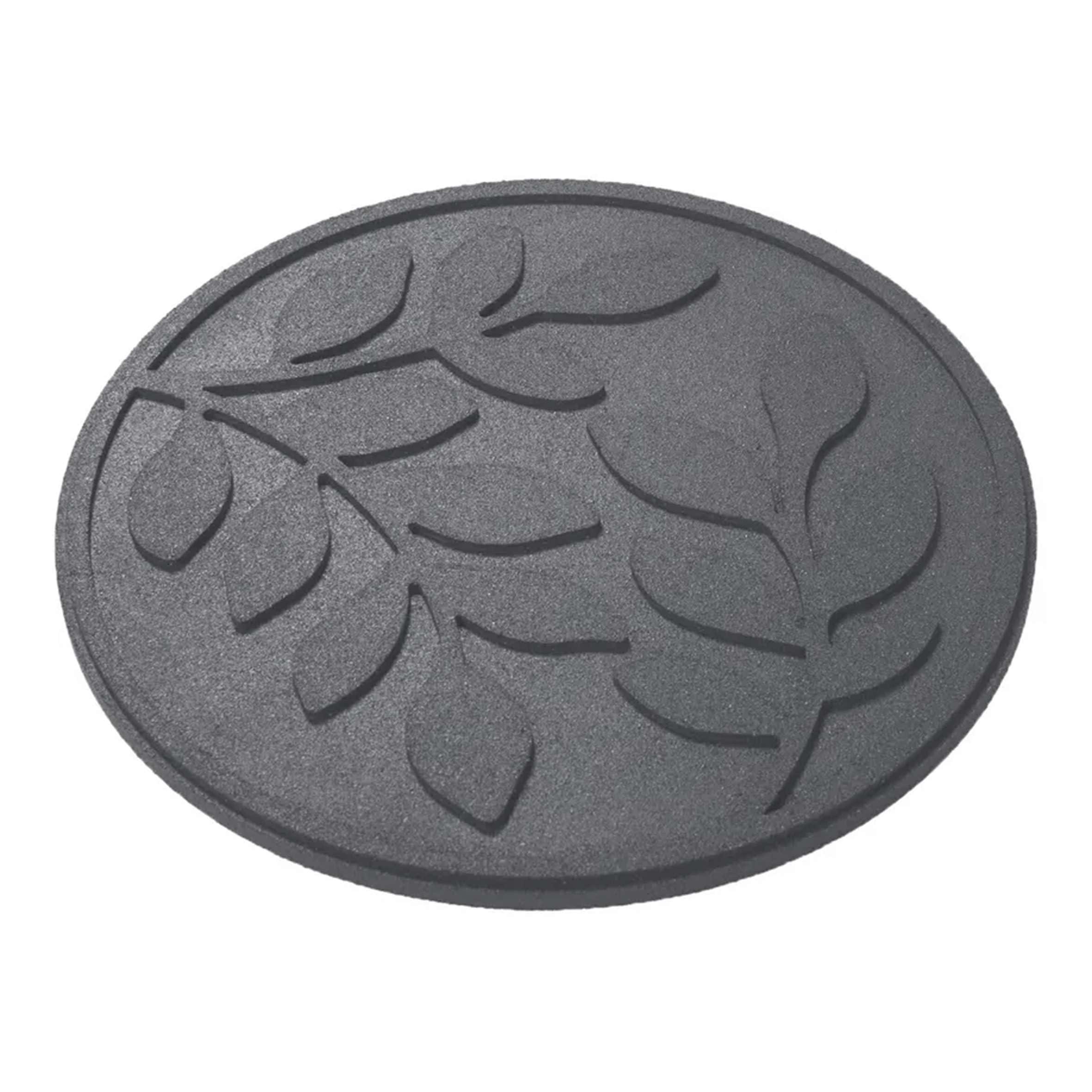 Nicoman Garden Recycled Stepping Stones Scroll with LEAF design, Reversible and Rubber Hard Wearing (Set of 4, Grey)