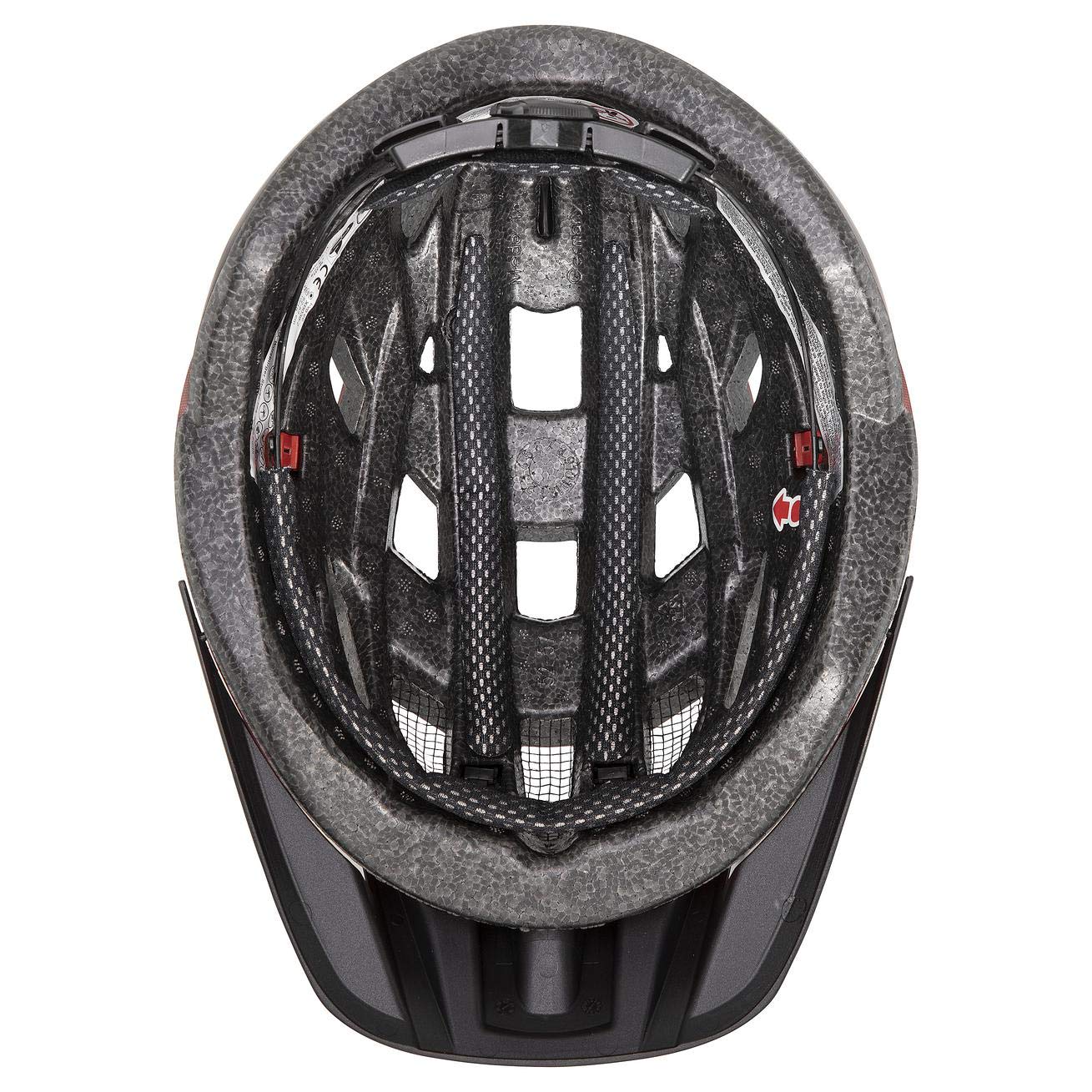 uvex i-vo cc - Lightweight All-Round Bike Helmet for Men & Women - Individual Fit - Upgradeable with an LED Light - Red Black - 52-57 cm