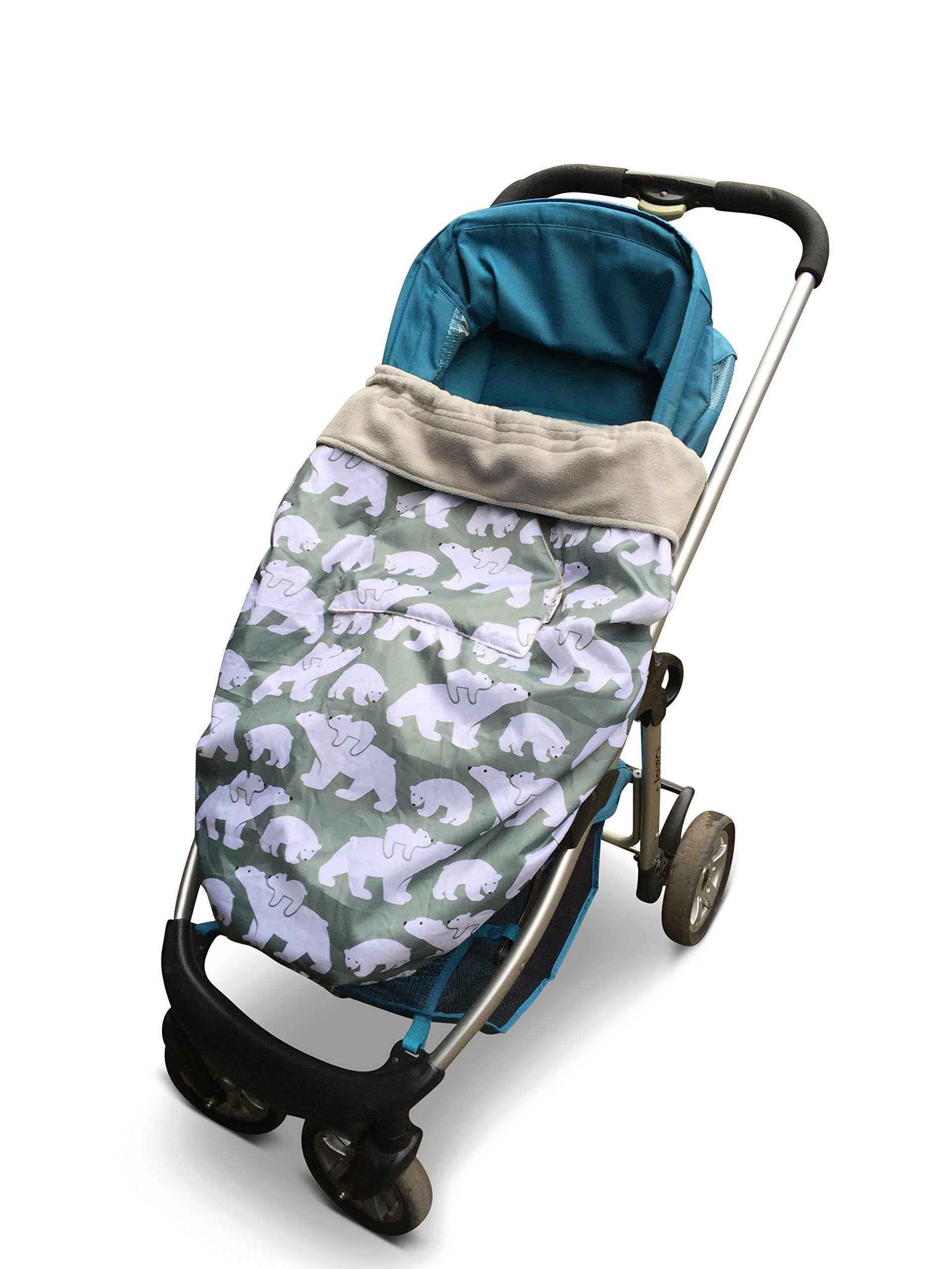 BundleBean - Babywearing All-Weather Waterproof Sling and Baby Carrier Cover (Polar Bear) - Rain Cover with Fleece Lining, Universal Fit, Fits Front &