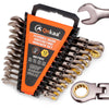 Qnkaa Flexible Ratchet Wrench Set 12pcs 8-19mm Spanner Gear Ring Ratcheting Combination Flexi Wrench Kit Metric Flex Head