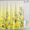 LIVETTY Yellow Bird Floral Shower Curtain 180cm ? 200cm Mould Proof Butterfly Fabric Bathroom curtain For Women & Men With 12 Hooks Washable