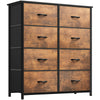 YITAHOME Chest of Drawer with 8 Drawers for Bedroom Fabric Dresser Storage Drawers With Handles Metal Frame for Living Room, Hallway,Rustic Brown