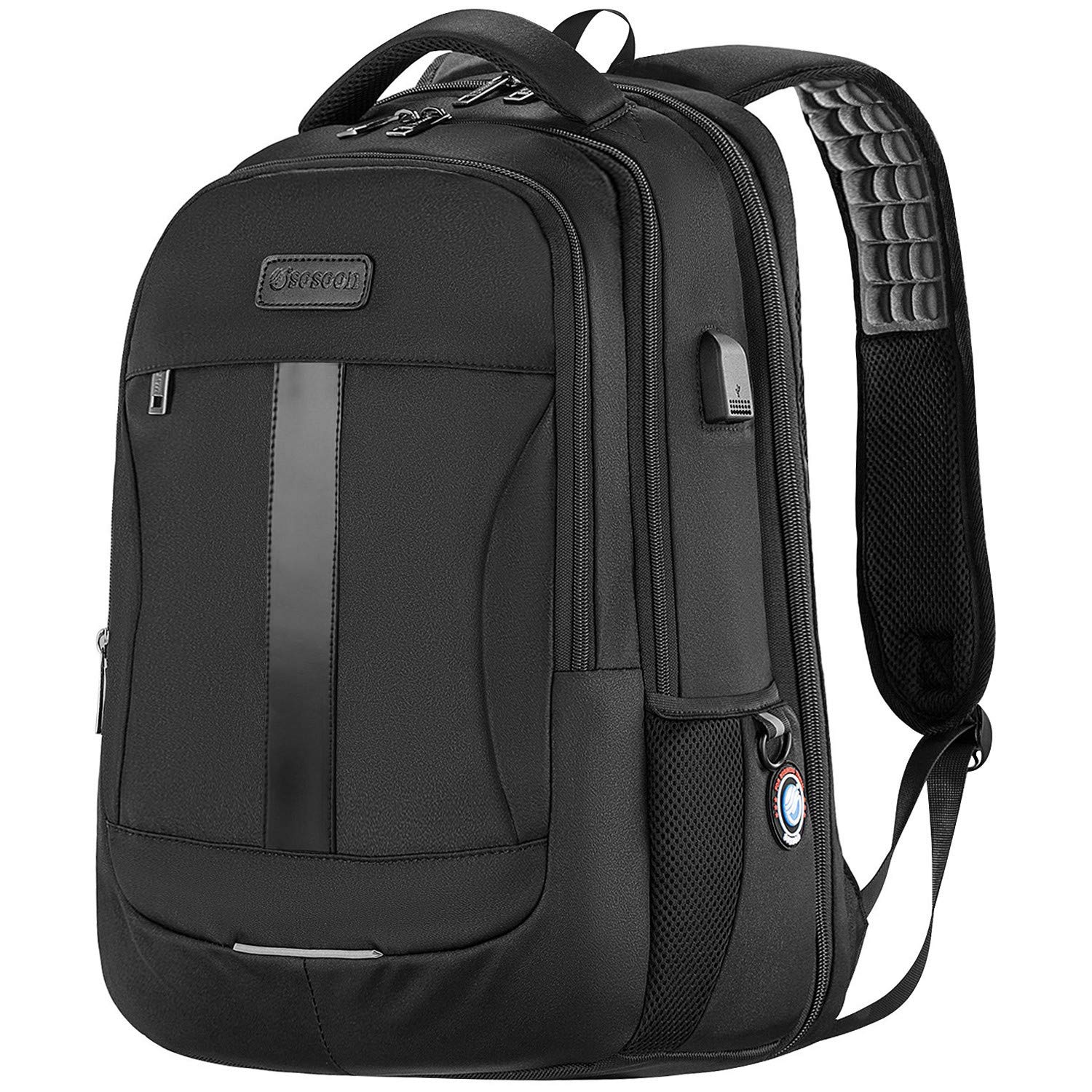 Laptop Backpack, Anti-Theft Business Travel Work Computer Rucksack with USB Charging Port, Large Lightweight College High School Bag for Boy Men Women
