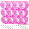 24 Pcs Hair Rollers Set, Hair Curlers With 12 Pcs 64MM Self Grip Jumbo Hair Rollers & 12Pcs Duckbill Clip, Salon DIY Hairdressing Curlers Hair Curlers