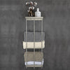 Womamny Extendible Towel Rail Bathroom Made of Rustproof V2A Stainless Steel (DIN 1.4301) with XXL Capacity and 3 Towel Hooks, Height Adjustment 65-93