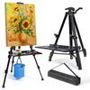 Art Easel Stand for Painting, Adjustable 51-155 cm, Folding Tripod Display Easel, Artist Stand Easel with Bag/Keg, Tabletop and Floor Painting Display