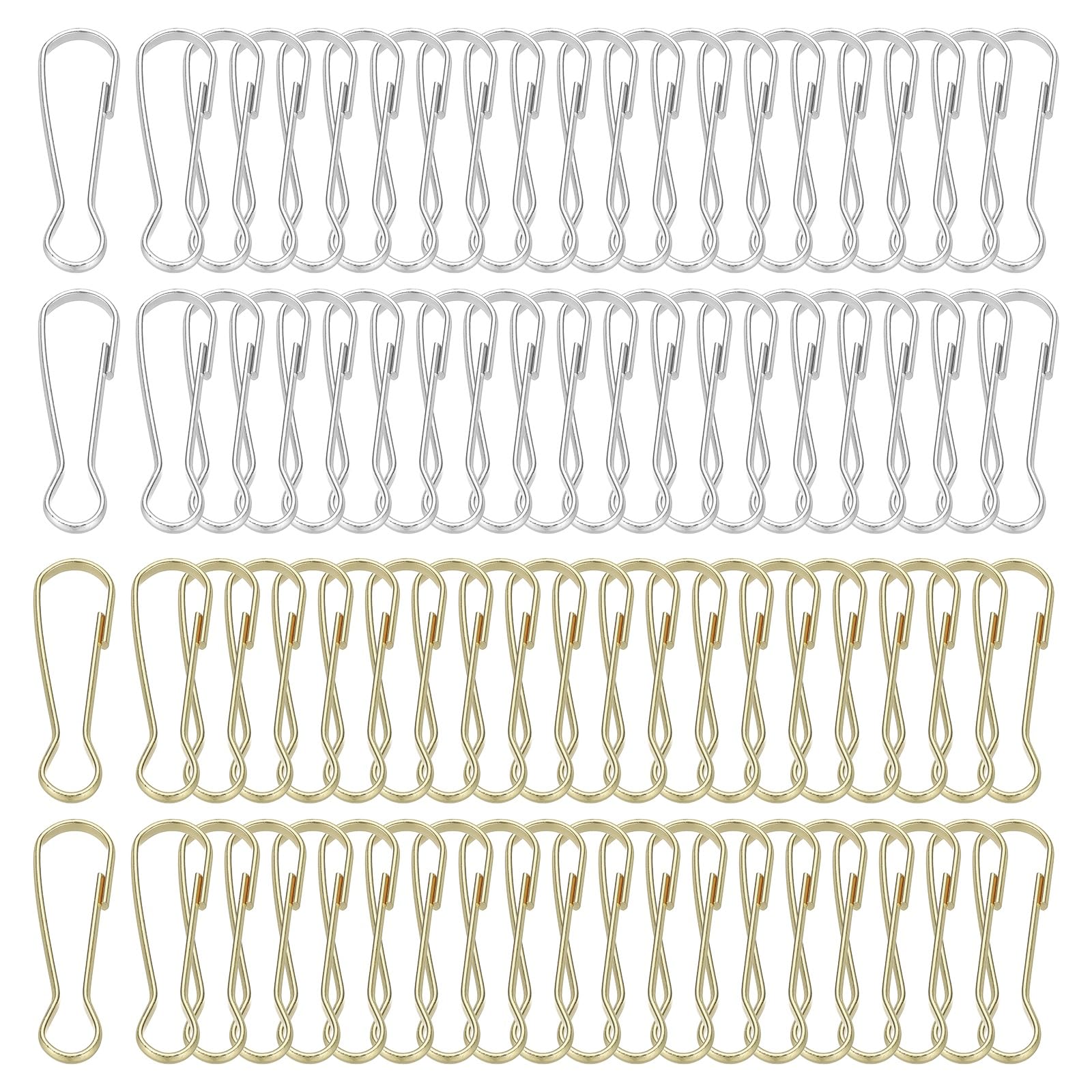PATIKIL Lanyard Hooks Flag Pole Clip, 80 Pcs 40x12.8x3.2mm Stainless Steel 304 Spring Snap Hook Metal Clips Clasp for Key Chain Key Rings ID Card