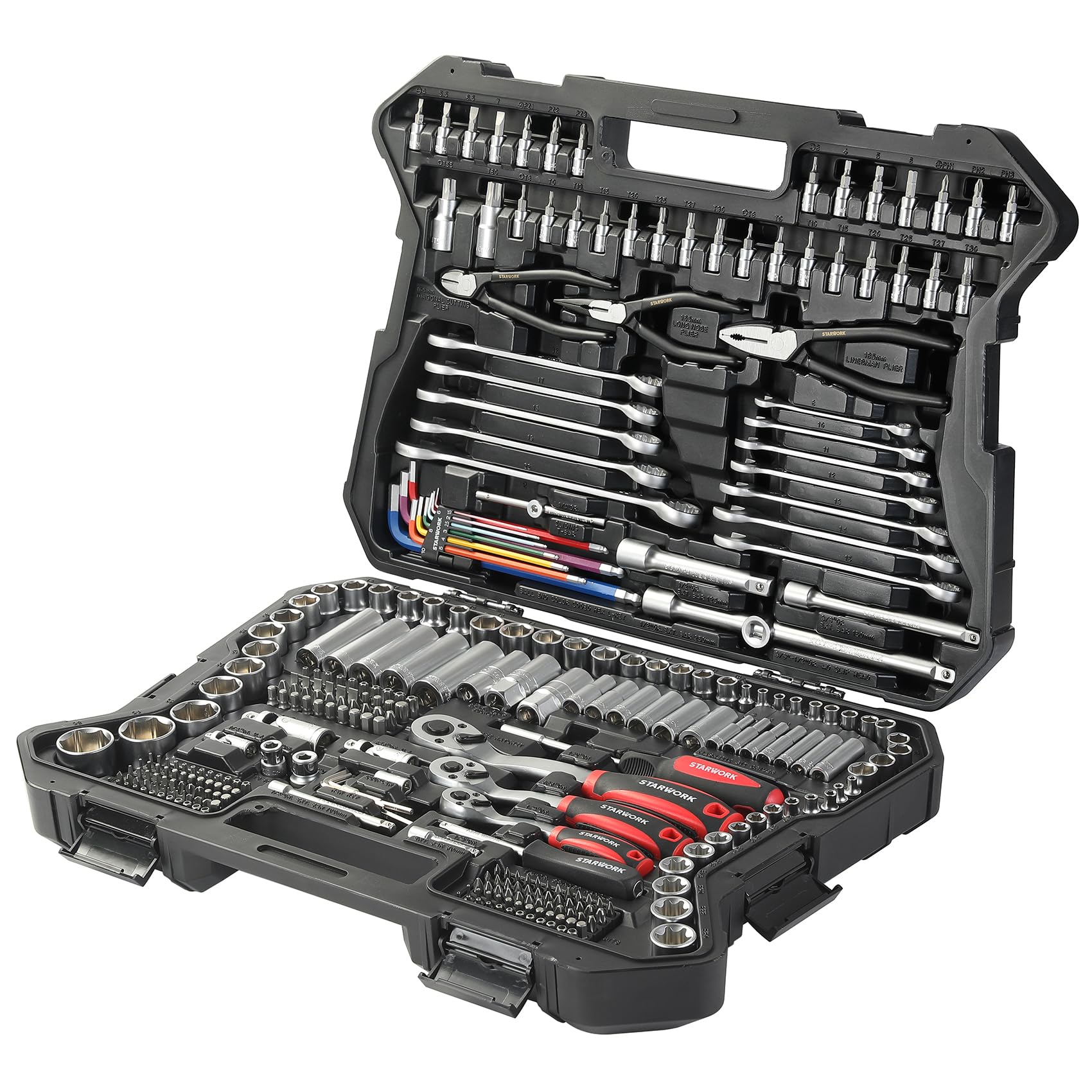 STARWORK True MechanicTM 314-Piece Mechanics Tool Set and Socket Set, Professional Metric Set