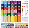 Agoer 700 Yard Bobbins Sewing Thread Set, 36 Colors Polyester Thread Spools, Longer Prewound Sewing Thread with Bobbins Case for Brother Singer Janome