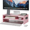 BONTEC Wood Monitor Stand Riser, Desk Monitor Stand with Smartphone Holder, Ergonomic Laptop Stand with Cable Management for Computer, Notebook, PC, 2