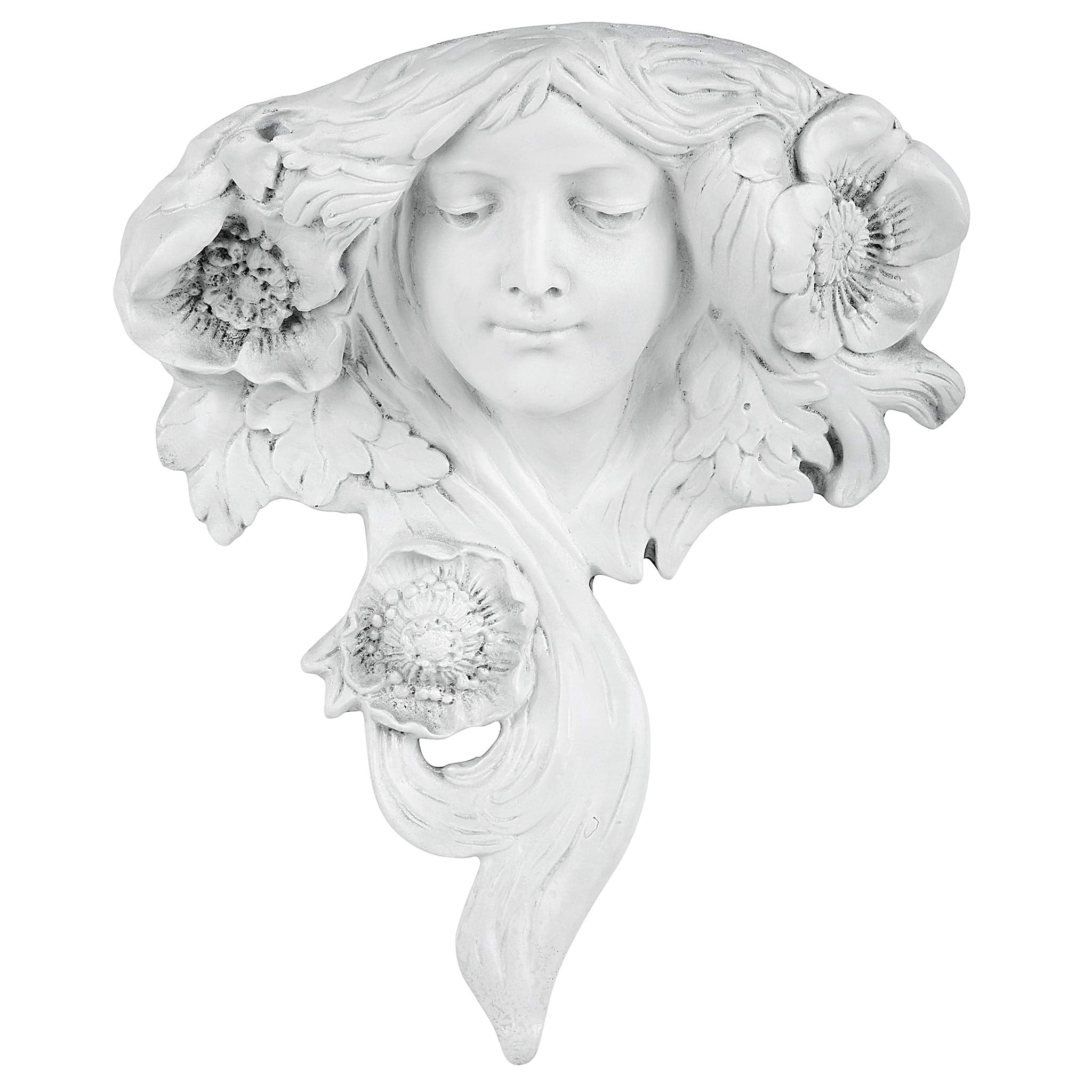 Design Toscano Le Etoile French Greenman Wall Sculpture Planter Pocket, 38 cm, Polyresin, Antique Stone