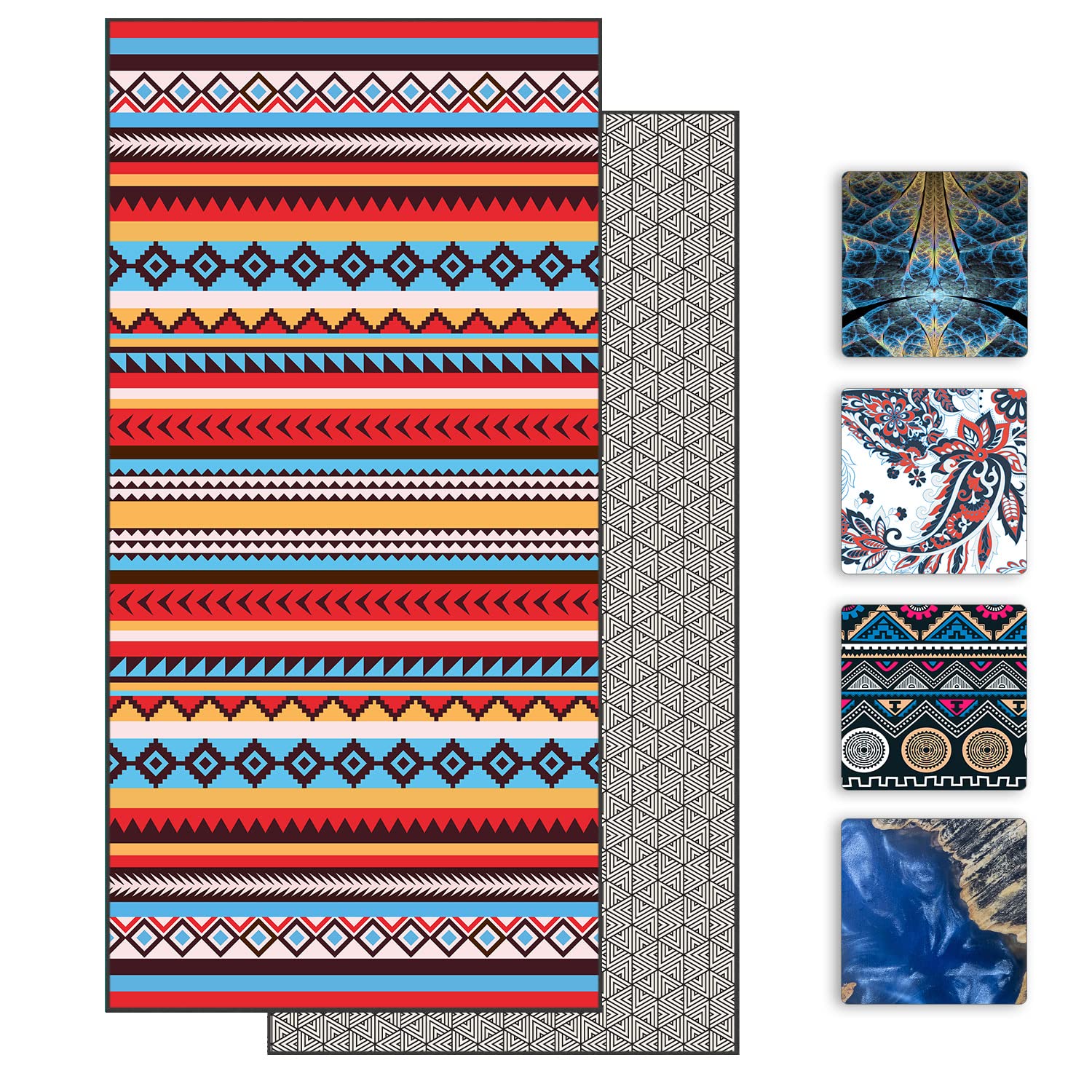 DARCHEN Microfiber Beach Towels Oversize Quick Dry Towel[1 or 4 Pack] Travel Swimming (B [1 Pack] - Benin, X-Large - 180 x 90 CM)