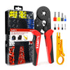 KAIWEETS Crimping Tools Set?Ferrule Crimping Tool 0.25-10 mm?(AWG 23-7) with 1200PCS Terminal Connector Sleeves?Self-Adjustable Ratchet Wire Crimping