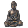 Glitzhome Meditating Buddha Statue, Magnesium Oxide, Fibre Glass, Bronze, 19 Inch Tall