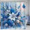 Lerores Shower Curtain, 200 x 160 cm, Blue Bird, Weighted Hem, Anti-Mould, Water-Repellent, Washable Polyester Bath Curtains with 12 Eyelets and