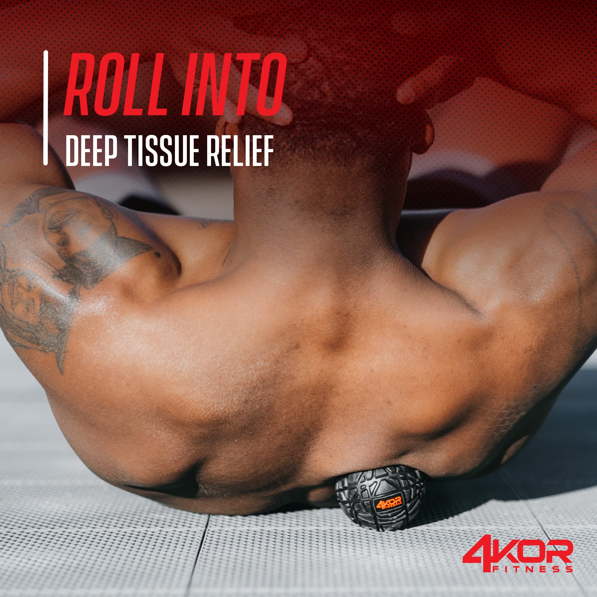 Massage Balls for Deep Tissue Muscle Recovery by 4KOR Fitness, Perfect for Myofascial Release and Trigger Point Therapy (12cm and 8cm 4KOR Fireball
