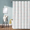 Lush Decor Ombre Stripe Yarn Dyed Cotton Shower Curtain, 72" W x 72" L, Rainbow - Colorful Tufted Stripes - Ombre Shower Curtain - Boho, Coastal &