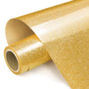 Prime Vinyl Heat Transfer Vinyl, 12" x 8ft Gold Glitter HTV Vinyl for T-Shirt, Iron on Vinyl for all Cutting Machines, Easy to Cut & Weed with Heat