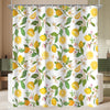 Lerores Shower Curtain, 180 x 200 cm, Lemon Leaves, Weighted Hem, Anti-Mould, Water-Repellent, Washable Polyester Bath Curtains with 12 Eyelets and