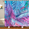 Loussiesd Tropical Leaves Waterproof Shower Curtains Purple Blue Palm Leaf Fabric Bathroom Shower Curtain Boys Girls Botanical Branches Shower Curtain