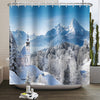 Kzzfqxb 183x183cm Shower Curtains with Plastic Hooks, Christmas New Year Snow Mountain Scenery Pine Tree Forest Chic House Waterproof Polyester Fabric