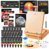 Shuttle Art 59 Pack Acrylic Painting Set, Professional Deluxe Art Set with Table Top Easel, 30 Colours Acrylic Paints Set, Canvas, Brushes, Complete