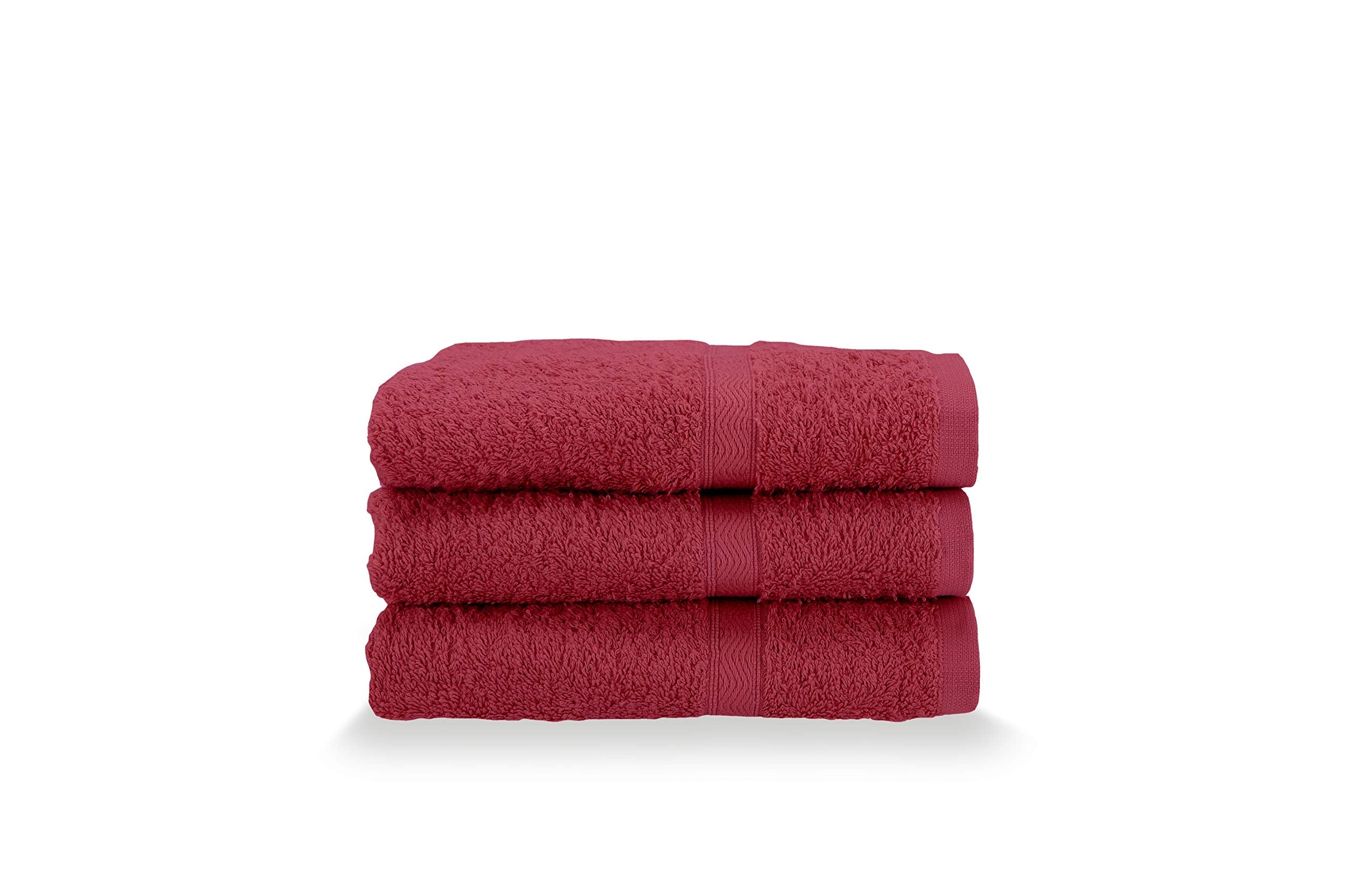 Gabel Guest Towels, Pure Cotton Hydrophilic Sponge, 40 x 60 cm, Bordeaux, Set of 3