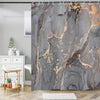 ASDCXZ Shower Curtain Marble 180x220 cm, Modern Abstract Grey Gold Black Marble Optic Texture Washable Bath Shower Curtains Polyester Textile