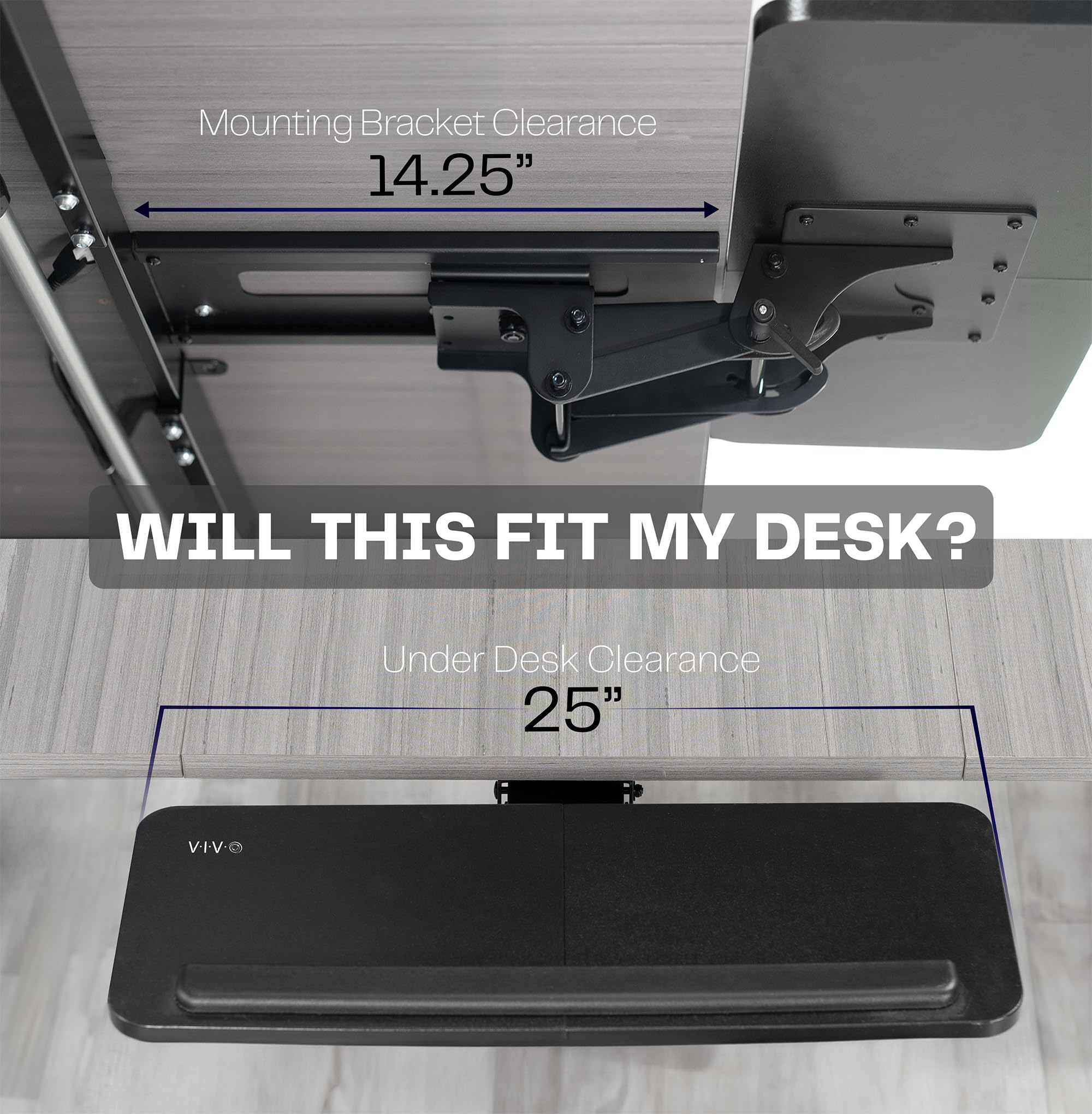 VIVO Adjustable Computer Keyboard & Mouse Platform Tray Ergonomic Under Table Desk Mount Drawer Underdesk Shelf (MOUNT-KB03B)?
