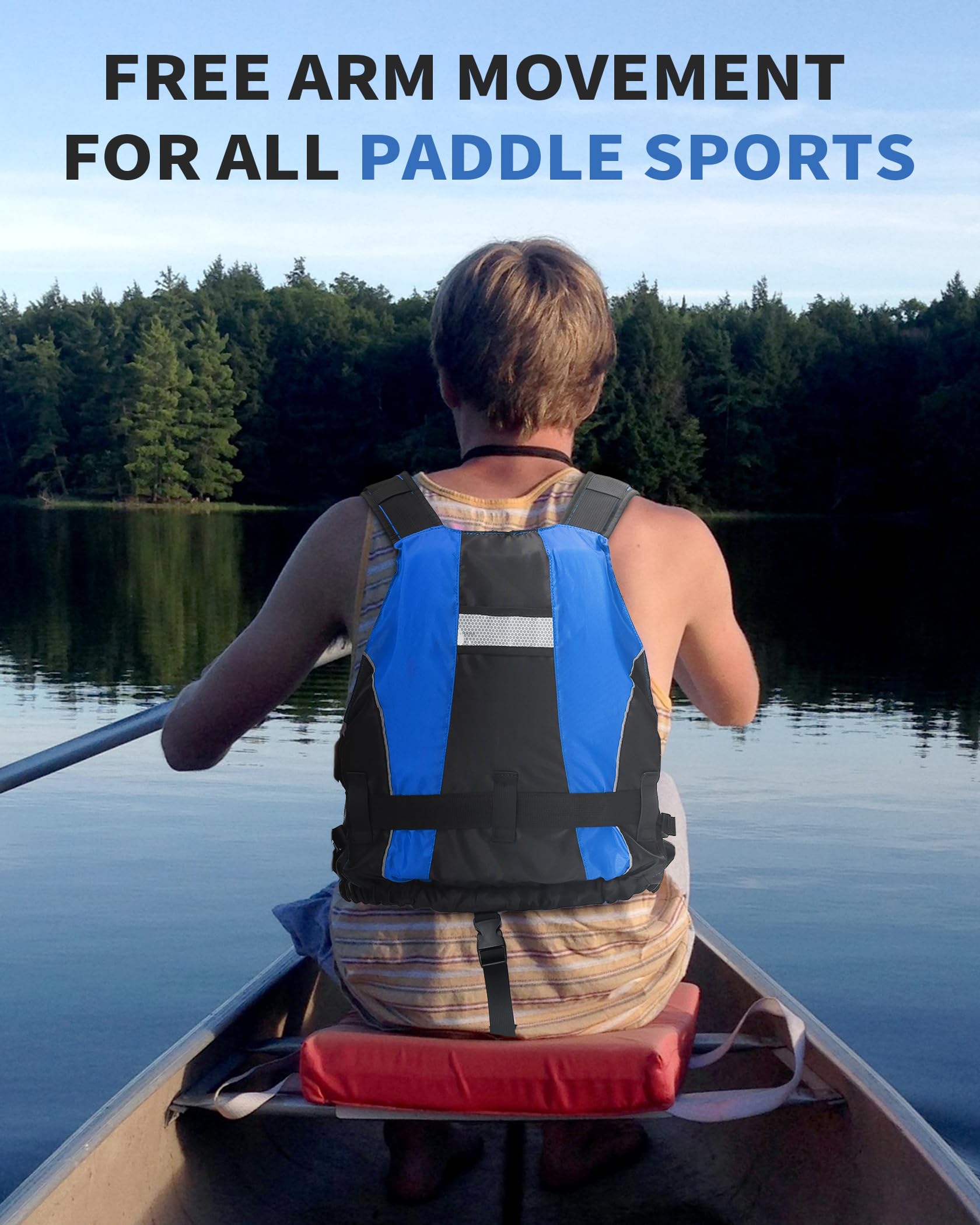 Owntop Buoyancy Aids Adults, Foam Buoyancy Vest Jacket with Crotch Strap Inner Pocket Unisex for Paddleboarding Kayaking Sup Fishing - Blue XS/S