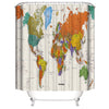 LIVETTY World Map Bathroom Shower Curtains Fabric Shower Curtain Waterproof Curtains for Bathroom Quick-Drying Kitchen Curtains Machine Washable with