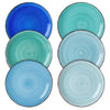 vancasso Bonita Blue Dessert Plate Set of 6, Handpainted Side Plate in Rustic Look Tableware, 7.5 inch Side/Salad/Fruit/Snack Plate(18.8 * 18.8 *