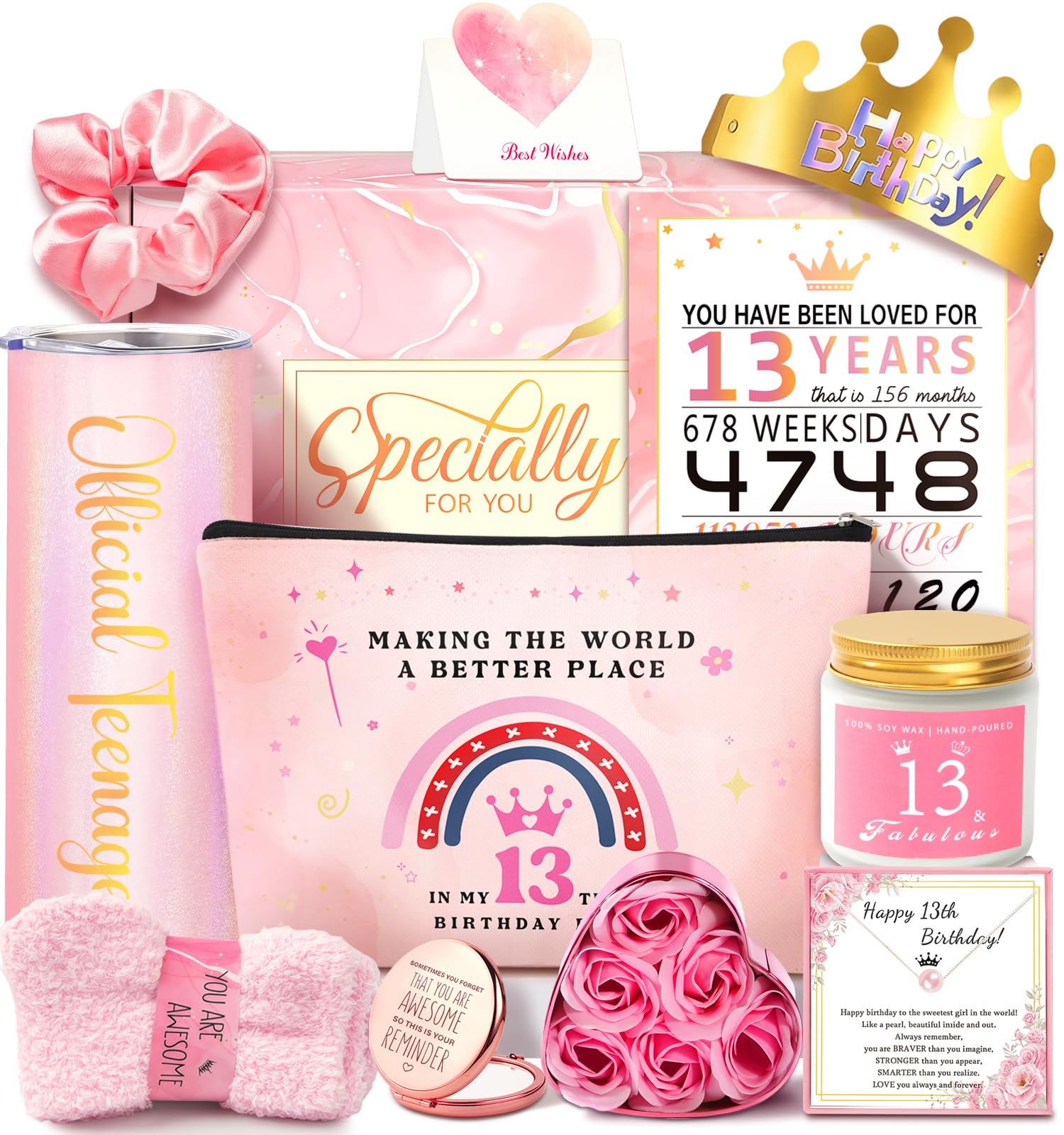 13 Year Old Girl Gifts, 13th Birthday Gifts for Girls Birthday Gifts for 13 Year Old Girl, Ideas for Teen, Daughter, Niece, Granddaughter, Official