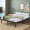 Lutown-Teen King Size Bed Frame 150 x 190 cm with Rounded Corners, 30.5 cm High Heavy Duty Metal Bed Frames 150x190 with Steel Slats, Storage Space
