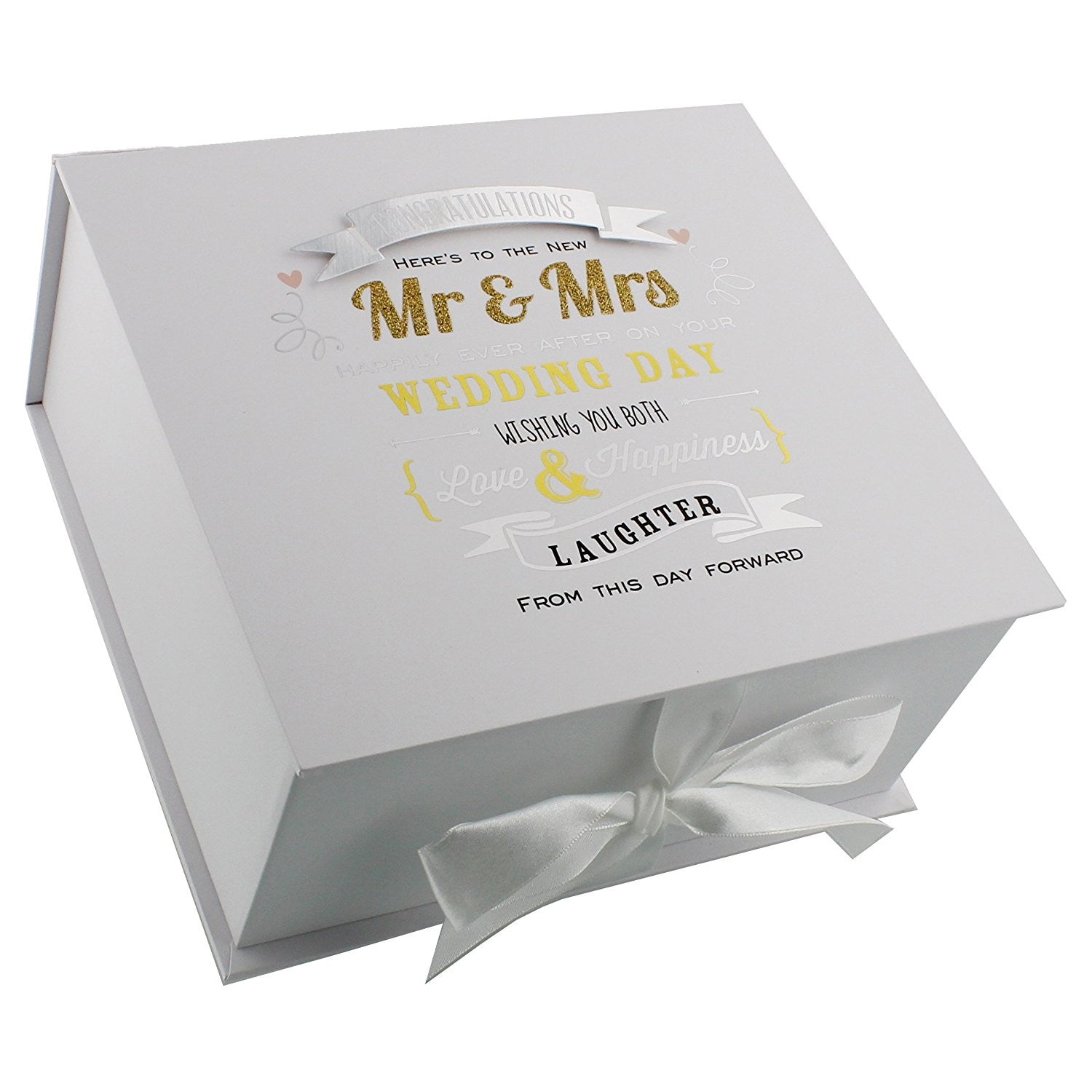 Signography Wedding Keepsake Box 20cm x 20cm - Mr and Mrs