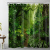 LB Tropical Forest Shower Curtain Green Trees Plant in Mountain Shower Curtains for Bathroom Nature Polyester Anti Mould Waterproof Bath Curtain Set