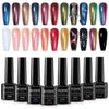 MIZHSE 8 Colors Chameleon Gel Nail Polish Glitter Gel Polish Set, Shimmer Iridescent Color Blue Green Purple Shiny Nail Gel Soak Off Nail Art Salon
