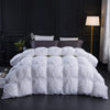 Three Geese Double Size Duvet,Goose Feather Down Duvet Heavy Warm Winter 13.5 Tog, 100% Organic Cotton Cover, Double Quilt Bed Comforter (White)