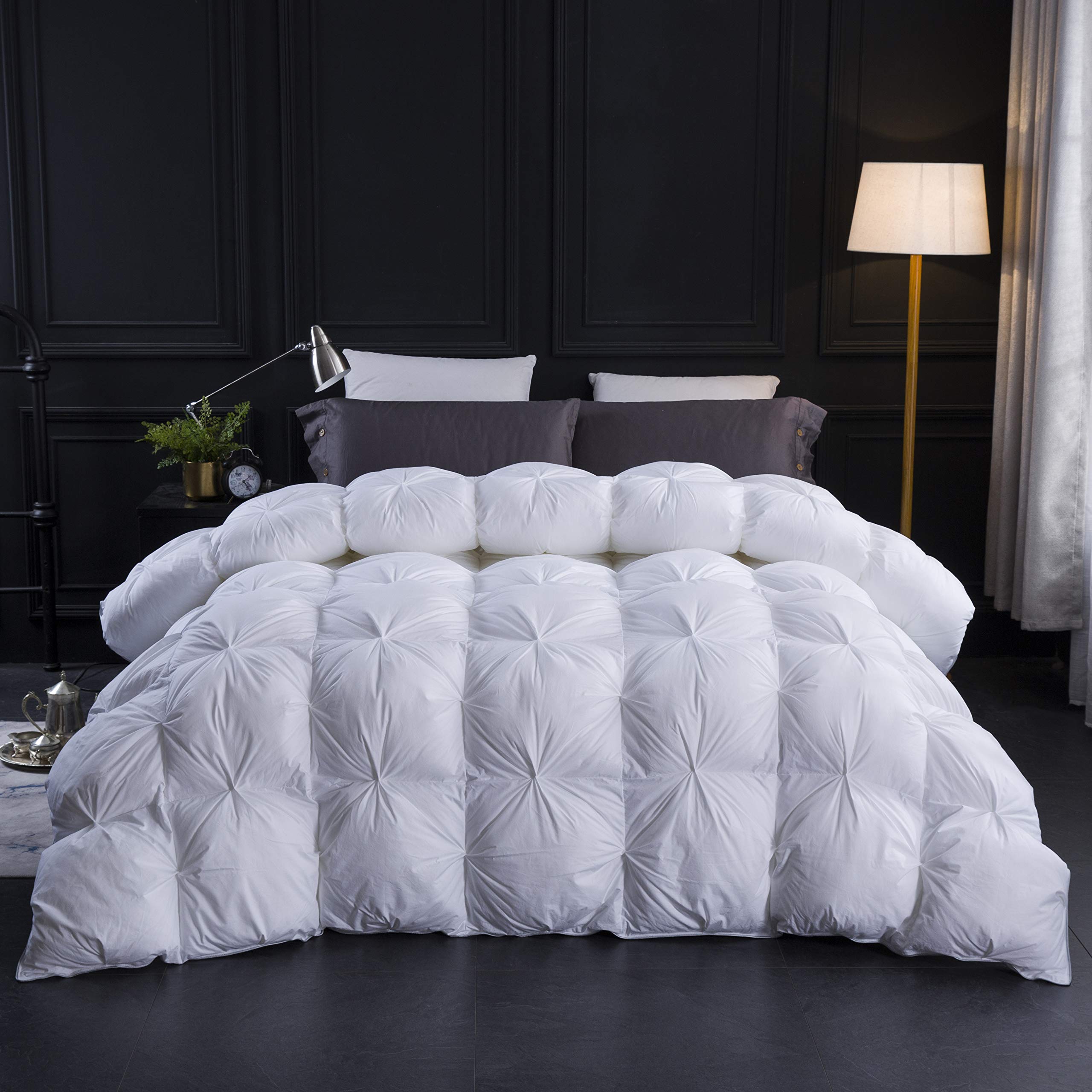 Three Geese Single Size Duvet,Goose Feather Down Duvet All Year Round 10.5 Tog, 100% Organic Cotton Cover, Double Quilt Bed Comforter (White)