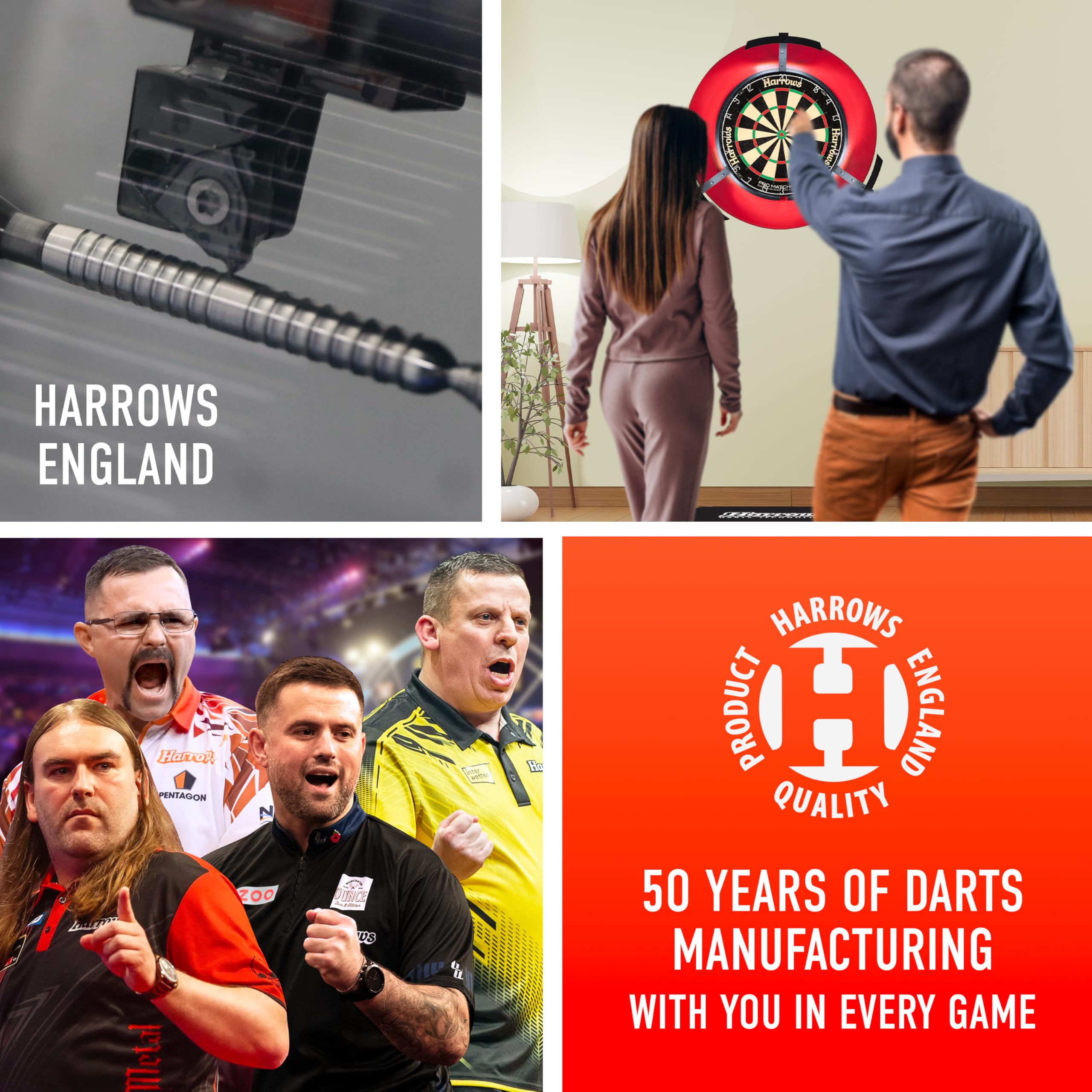 Harrows Dart Board Surround Ring I Dartboard Surround 4pcs I Easy Assembly Dart Surround I Wall Protector Extra 720mm Protection I Double Side for
