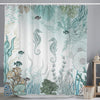 ASDCXZ Maritim Shower Curtain 180x200 cm, Blue Marine Animals Hippocampus Fish Coral Maritime Nautical Washable Shower Curtains Polyester Textile