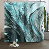 Xiaoterna Modern Abstract Luxury Shower Curtain Dark Green Marble Textured Waterproof Bathroom Curtain 3D Minimalism Gradient Ombre Machine Washable